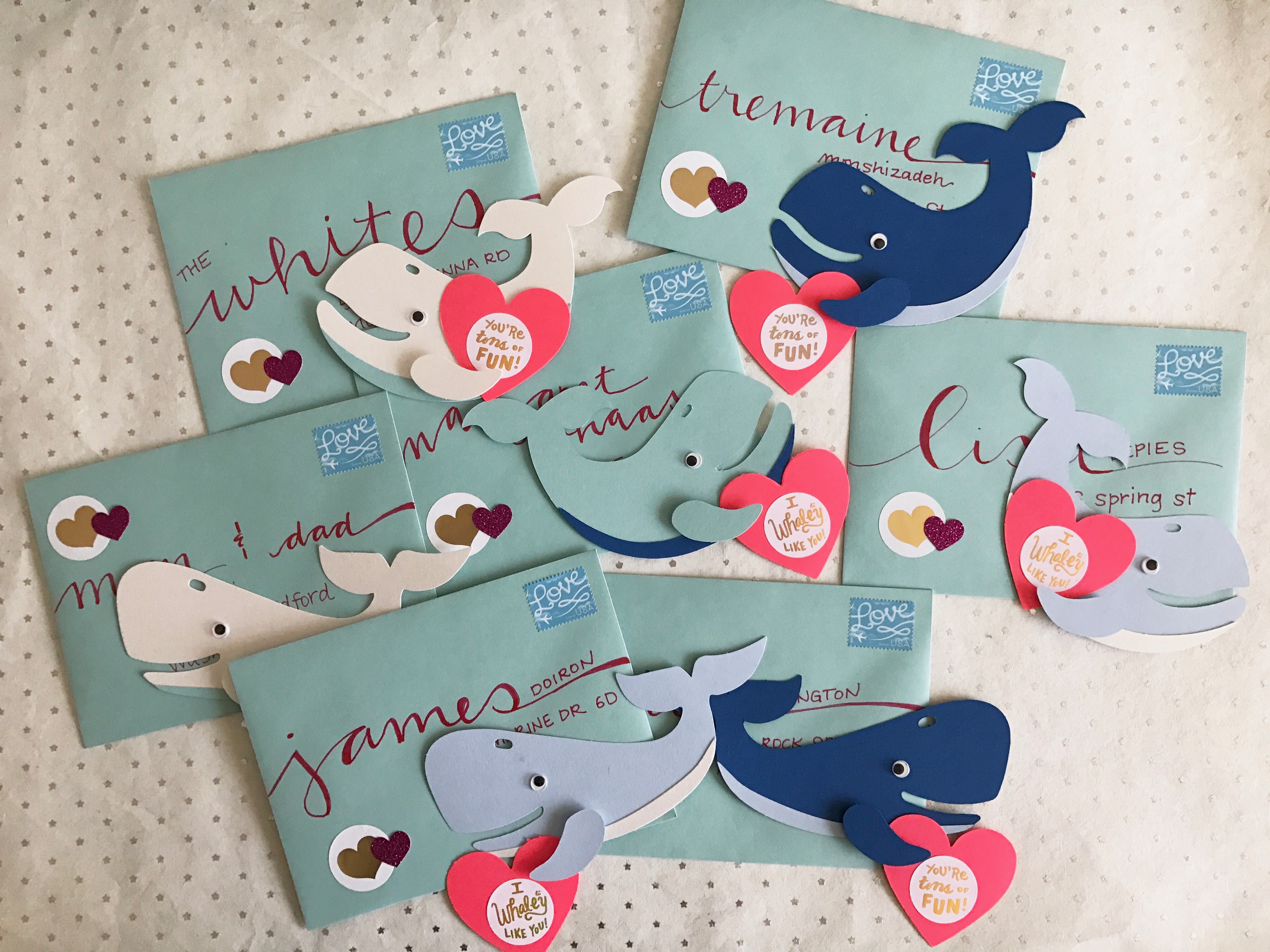 Whale Valentines, Paper Source, Valentine kit